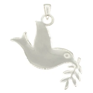 Anhänger Friedenstaube mit Zweig, Taube, Frieden Peace 925 Silber 3,5 cm Breite - Bild 1 von 1