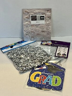 Lote de 3 decoraciones de graduación decoración colgante de confeti sellos de 50 quilates suministros de fiesta Foto 1 de 4