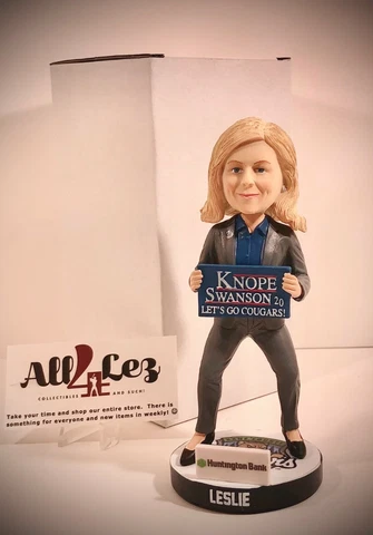 2021 KANE COUNTY COUGARS LESLIE KNOPE "PARKS & REC" SGA BOBBLEHEAD SITCOM ~ NIB Cover