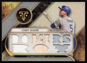 2017 Topps Triple Threads Relics Silver Corey Seager/27 Los Angeles Dodgers - Imagen 1 de 2