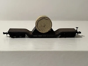 MINITRIX 3117 ERIE 50' CENTER DEPRESSED FLAT W/ CABLE #7200 TRIX VINTAGE N - Picture 1 of 5