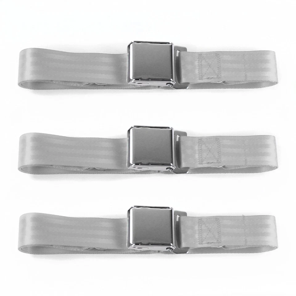 Ford Bronco 1980 - 1996 Airplane 2pt Gray/Grey Lap Bench Seat Belt Kit - 3 Belts - Изображение 1 из 1