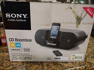 Sony AM/FM STEREO & CD BOOMBOX ( ZS-S3iPN) works with iPod & iPhone 5, w/Remote