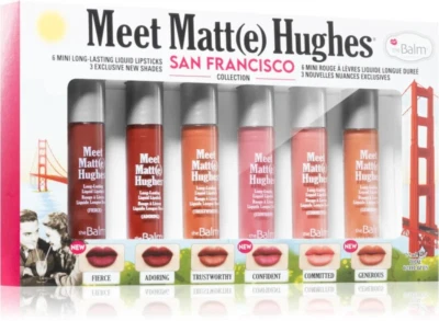 theBalm Meet Matt(e) Hughes 6pc Mini Long Lasting Liquid Lipsticks San Francisco