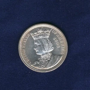 U.S. 1893 ISABELLA QUARTER-DOLLAR SILVER COIN, BRILLIANT AND UNCIRCULATED - Picture 1 of 5