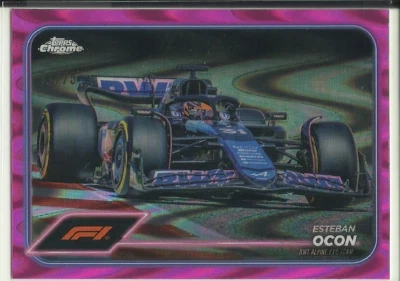 2024 Topps Chrome Formula 1 Pink RayWave Refractors #81 Esteban Ocon CAR #11/75 - Image 1 of 2