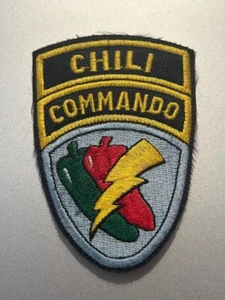 Chili Commando Patch Food Peppers Chili Military Lightning Bolt Funny Cook - Picture 1 of 2