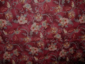 Burgundy Jacobian Floral Cotton 31" x 44" Jo-Ann Fabric Hudson Ohio - Picture 1 of 3