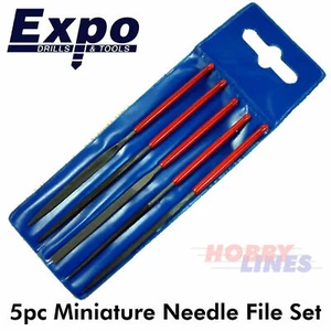 Needle Files 5pc Minature Steel Wallet Hand 3 Square Half Round Expo Tools 72535 - Picture 1 of 3