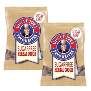 Uncle Joes Favourites Sugar Free Herbal Cough 2 x 60g - Hard Boiled Sweets - Picture 1 of 2