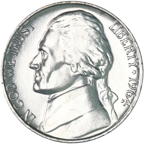 1964 (P) Jefferson Nickel Gem BU US Coin Cover