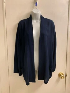 NWT Bamboo 1 SZ. SLIMMING Navy Blue CLASSY CAREER JACKET/COVER UP Retail $32.00 - Picture 1 of 4