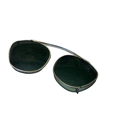 Óculos de sol aviador vintage anos 50 com clipe | Lentes de vidro verde | Estilo militar - Imagem 1 de 4