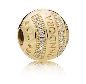 ʕ·ᴥ·ʔ Retired Authentic Pandora Shine Round Logo Clip - 767433CZ - Picture 1 of 4