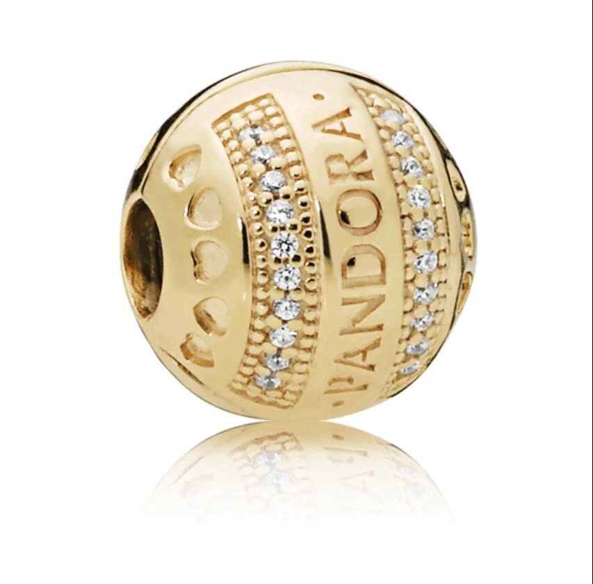 ʕ·ᴥ·ʔ Retired Authentic Pandora Shine Round Logo Clip - 767433CZ - Image 1 of 4