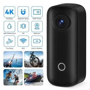 Action Cam 4K 30FPS 20MP WiFi EIS Mini Body Cam Wasserdicht 30M Helmcamera - Bild 1 von 19