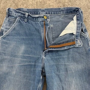 Carhartt Pants Men 32x34 Blue Loose Original Fit Straight Leg Carpenter Workwear - Picture 1 of 12