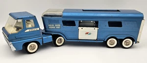 STRUCTO Vintage 1960's Blue Pressed Steel Vista Dome Horse Van Truck/Trailer - Picture 1 of 21