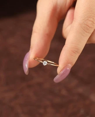 0.50Ct Round Cut Simulated Diamond Wedding Solitaire Ring 14k Yellow Gold Plated Foto 1 de 4