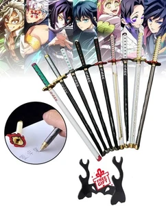 3PCS Penna a Sfera Demon Slayer Anime Set Calza Natalizia con Supporto Penna Gel - Foto 1 di 23