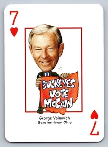 Vintage 2008 Abstimmung McCain politische Spielkarte mit George Voinovich Bucke - Bild 1 von 2