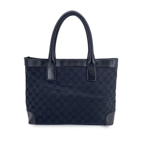 Borsa a tracolla Gucci in tela monogramma nera e pelle - Picture 1 of 6