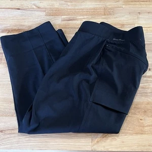 Eddie Bauer Black Pants Womens Cargo Hiking Outdoors Sz P14 Lightweight - Picture 1 of 8