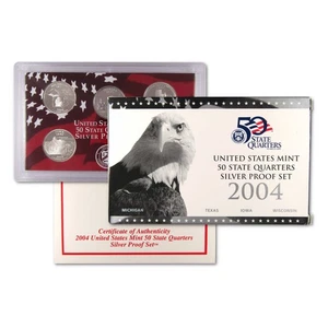 2004 State Quarter Silver Proof Set U.S. Mint Packaging OGP COA - Picture 1 of 5
