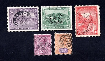 Tasmania 1892-1905 group of 5 stamps used CV=10$ - Image 1 of 2