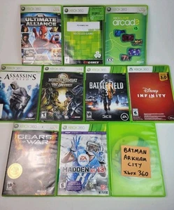 10 Xbox 360 Game Lot- Kombat Creed Gears Batman Battlefield 3 Madden 13 *AS IS* - Picture 1 of 5
