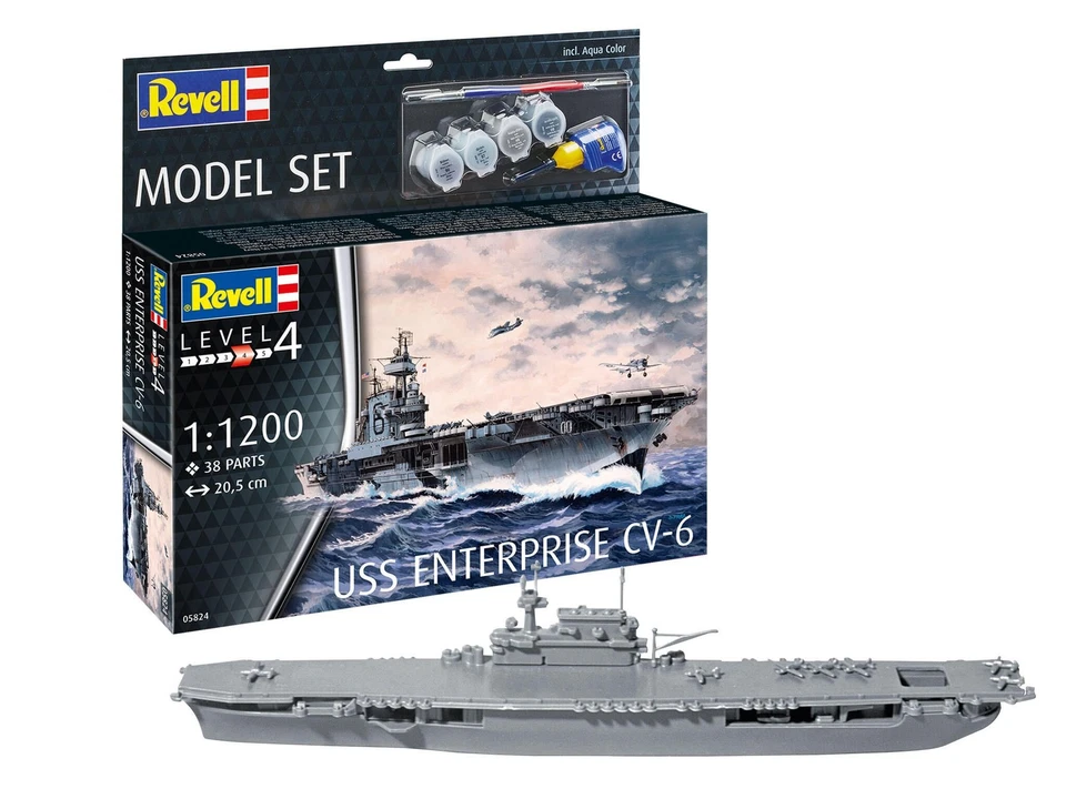 REVELL 65824 SET MODELLO BARCA USS ENTERPRISE CV-6 MODELLO REVELL ACCESSORI DE - Immagine 1 di 1