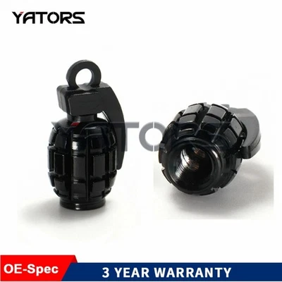 2pcs Tire Wheel Valve Stem Cap Set Metal Grenade Bomb Air Dust Cover Caps Trim-1 - Image 1 of 3