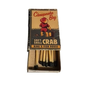 Collectible Matchbook from Kings Fish House Restaurant in Chesapeake Bay, CRAB - Picture 1 of 4