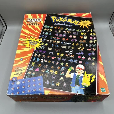 Vintage Pokemon Kid Sized Poster Jigsaw Puzzle 1999 Hasbro Complete 200pc 2’x3’ - Image 1 of 4