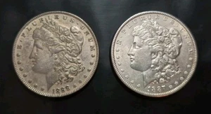 Dólares de plata Morgan 1887p y 1888p - acuñados en Filadelfia sin clasificar *LEER - Imagen 1 de 14