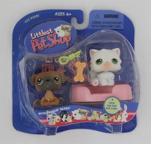 Littlest Pet Shop 02 2004 perro pug y 015 gatos persas pares de mascotas leer descripción - Imagen 1 de 7