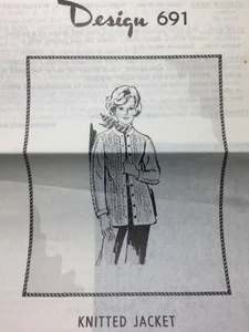 Vtg Mail Order Design 691 KNITTED JACKET Pattern Original - Picture 1 of 2