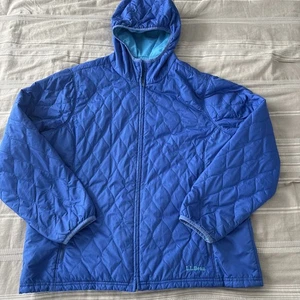 Vintage LL Bean Jacke Damen XL blau gesteppt durchgehender Reißverschluss wendbar - Bild 1 von 10