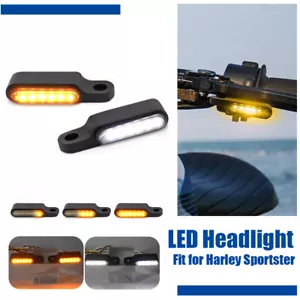 2X Fit For Harley Sportster XL 1200/883 Handlebar LED Turn Signals Blinker Light - Picture 1 of 13