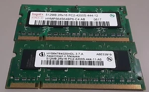 2x 512MB 2Rx16 DDR2 PC2-4200S-444 533MHz Notebook Memory - Picture 1 of 2