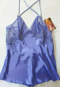 Shirley of Hollywood Size 18 Purple Satin Nightdress & Thong Romantic Nightie - Picture 1 of 9