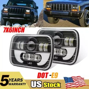 300W 5x7" 7x6 LED Headlights Hi/Lo DRL for E-100 E-150 E-250 E-350 Econoline - Picture 1 of 11