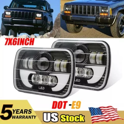 300W 5x7" 7x6 LED Headlights Hi/Lo DRL  for E-100 E-150 E-250 E-350 Econoline - Image 1 of 4