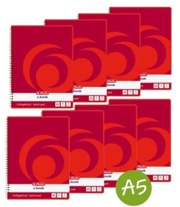 8 x Herlitz Collegeblock A5 Spirablock Kollegeblock 80 Blatt kariert, gelocht - Bild 1 von 3
