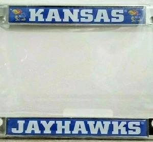 Cornice targa in metallo cromato University Of Kansas Jayhawks NUOVA - Foto 1 di 5