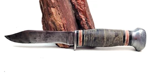 Vtg PAL USA RH 50 Fixed Blade Knife 8 3/8" Overall c1940's Stacked Leather - Picture 1 of 9