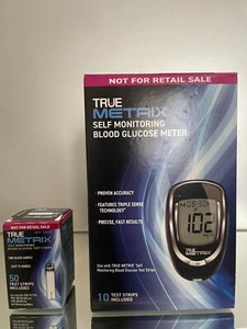 True Metrix Blood Glucose Test Strips 60 ct. PLUS METER KIT. EXP 09/2026 - Picture 1 of 7