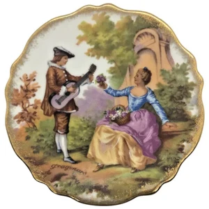 Plato pequeño de porcelana Fragonard firmado romántico Limoges Francia - Imagen 1 de 6