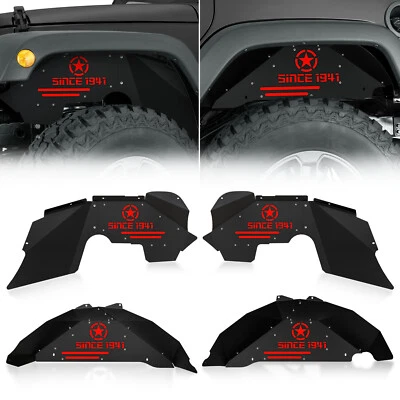 4PCS Inner Fender Wells Mud Liners For Jeep Wrangler 2007-2018 JK&JKU Unlimited - Image 1 of 4