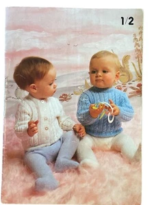 Original Vintage Unbranded Baby Knitting Pattern Booklet 4 PLY Or Double Knit - Picture 1 of 3